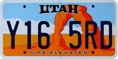 UT license plate Y165RD