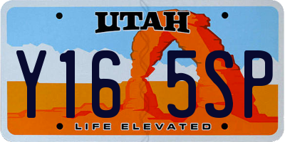 UT license plate Y165SP