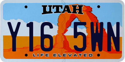 UT license plate Y165WN