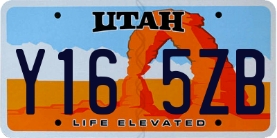 UT license plate Y165ZB