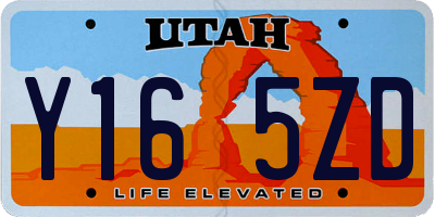 UT license plate Y165ZD