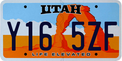 UT license plate Y165ZF