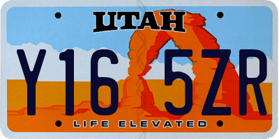 UT license plate Y165ZR