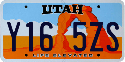 UT license plate Y165ZS