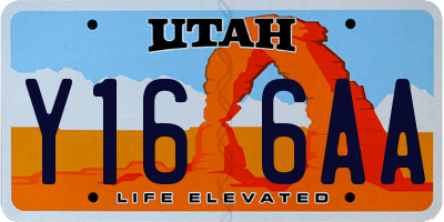UT license plate Y166AA