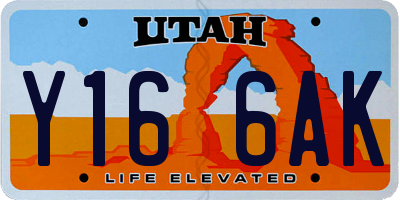 UT license plate Y166AK