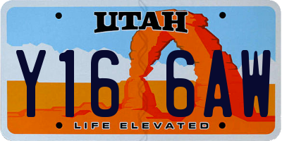 UT license plate Y166AW