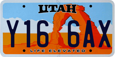 UT license plate Y166AX