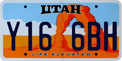 UT license plate Y166BH