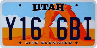 UT license plate Y166BI