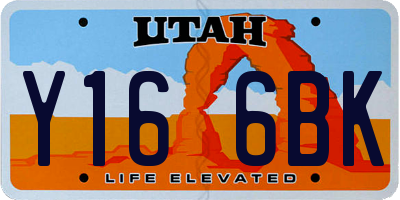 UT license plate Y166BK