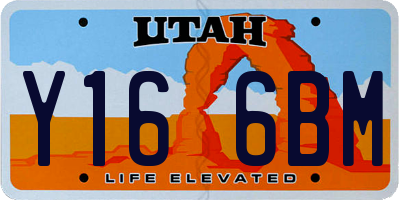 UT license plate Y166BM
