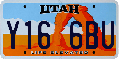 UT license plate Y166BU