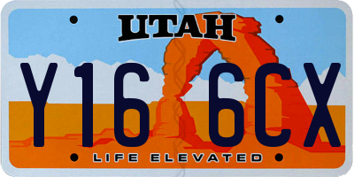 UT license plate Y166CX