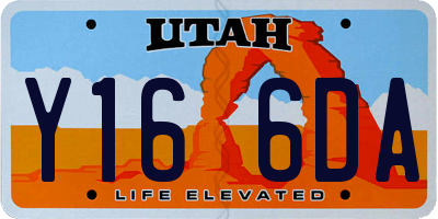UT license plate Y166DA