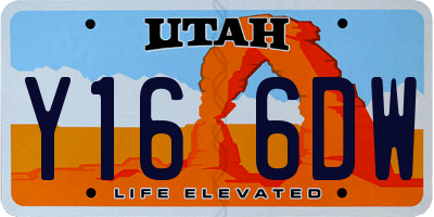 UT license plate Y166DW