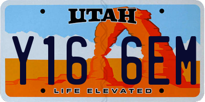 UT license plate Y166EM