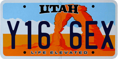 UT license plate Y166EX