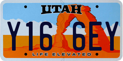 UT license plate Y166EY