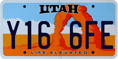 UT license plate Y166FE