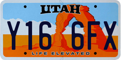 UT license plate Y166FX