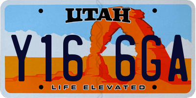 UT license plate Y166GA