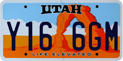 UT license plate Y166GM