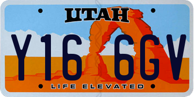 UT license plate Y166GV