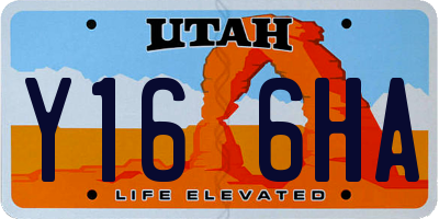 UT license plate Y166HA