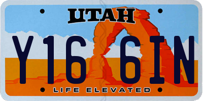 UT license plate Y166IN