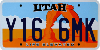 UT license plate Y166MK