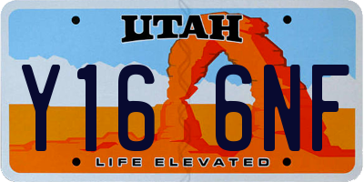 UT license plate Y166NF