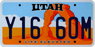 UT license plate Y166OM