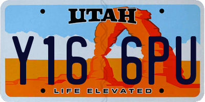UT license plate Y166PU