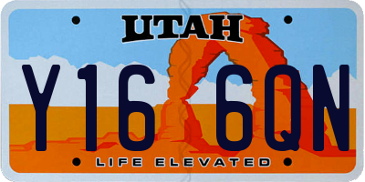UT license plate Y166QN