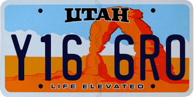 UT license plate Y166RO