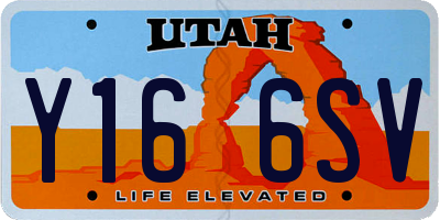 UT license plate Y166SV