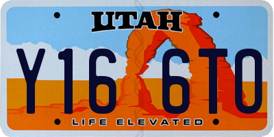 UT license plate Y166TO