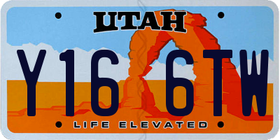 UT license plate Y166TW