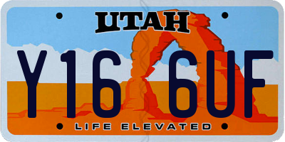 UT license plate Y166UF