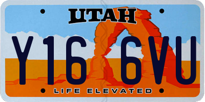 UT license plate Y166VU