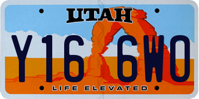 UT license plate Y166WO