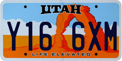 UT license plate Y166XM