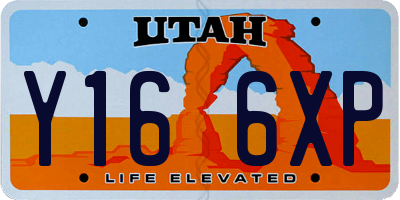 UT license plate Y166XP