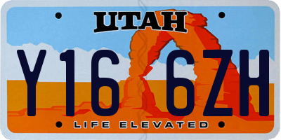 UT license plate Y166ZH
