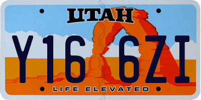 UT license plate Y166ZI