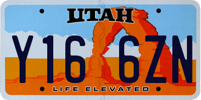 UT license plate Y166ZN