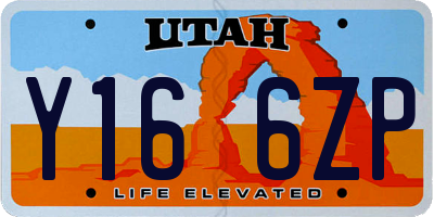 UT license plate Y166ZP