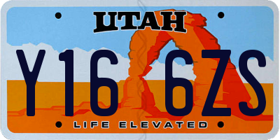 UT license plate Y166ZS