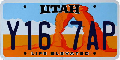 UT license plate Y167AP